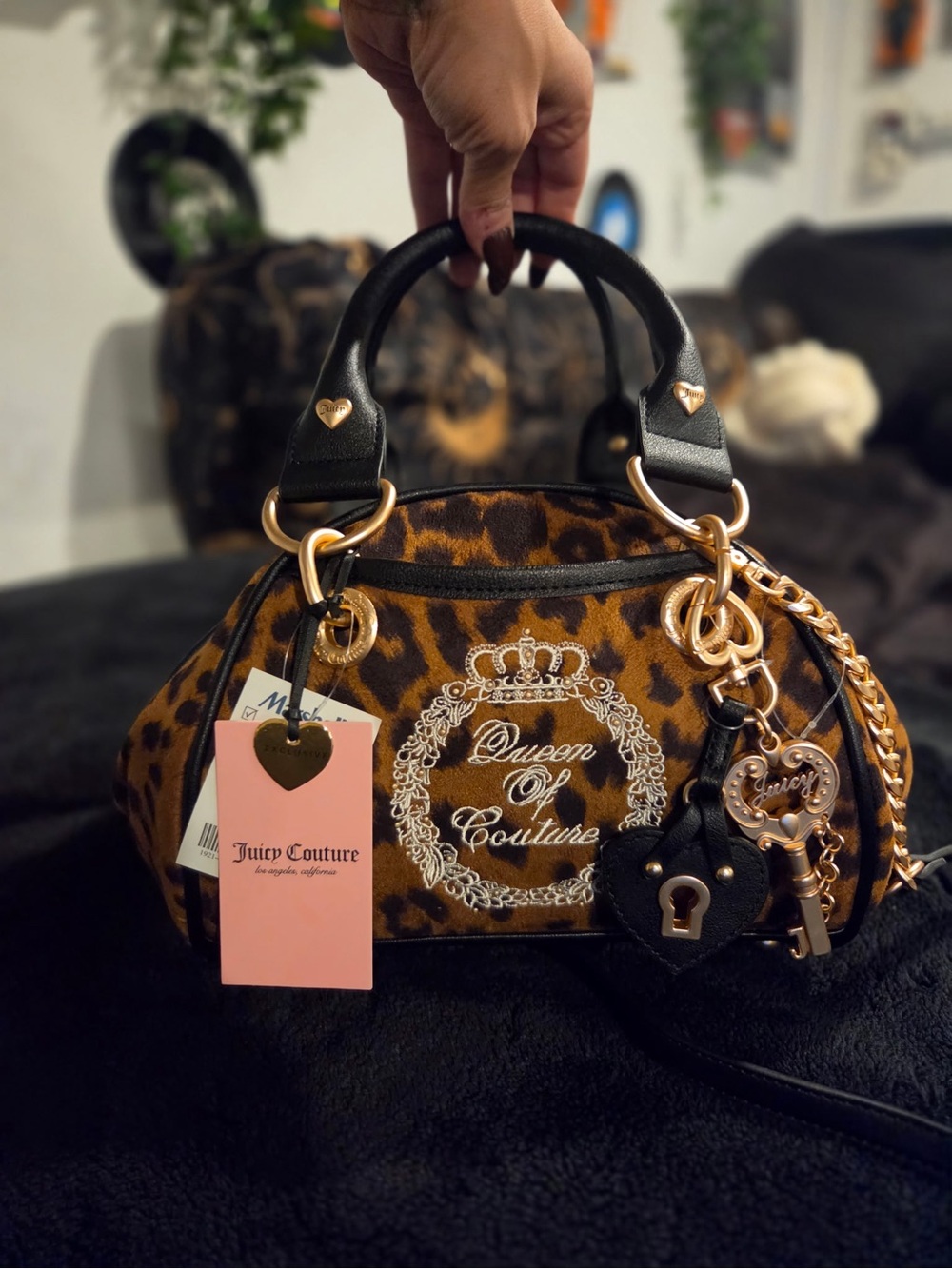 Juicy Couture NEW Queen of Couture Satchel Style in Natural Leopard